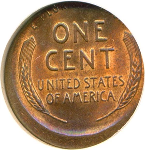 image for: 1944 1c NGC MS64 RB *Mint Error - Struck 5% Off Center*