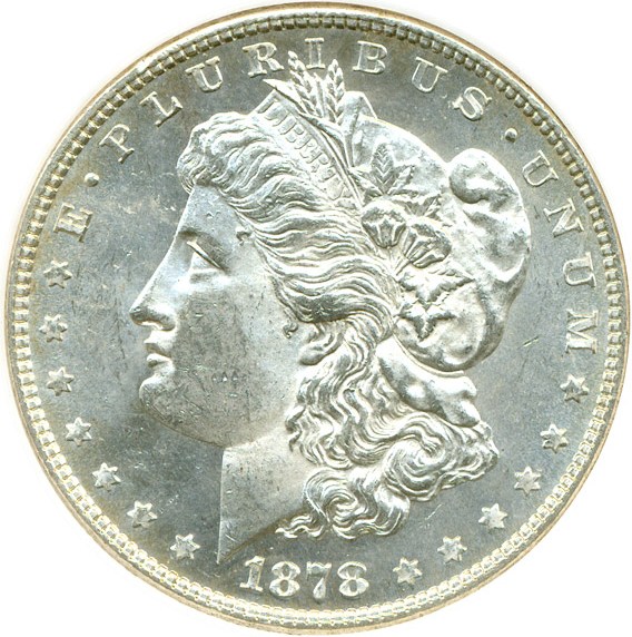 image for: 1878 8TF $1 VAM 2  Lines in LIB DGS MS62  (Lightly Cleaned)