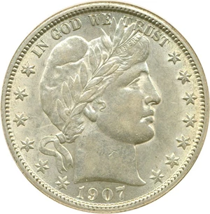 image for: 1907-O 50c DGS AU55 (Lightly Cleaned )