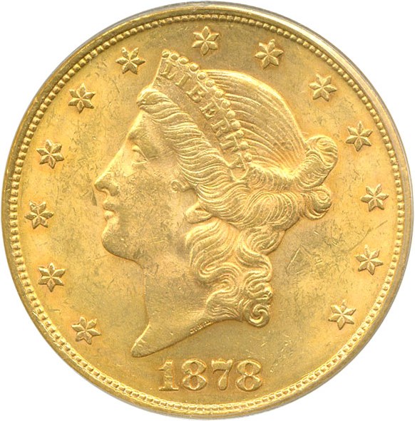 image for: 1878 $20  PCGS MS62 