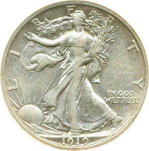 image for: 1919 50c DGS AU50 (Cleaned)
