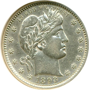 image for: 1893-S 25c DGS AU55 (Cleaned)