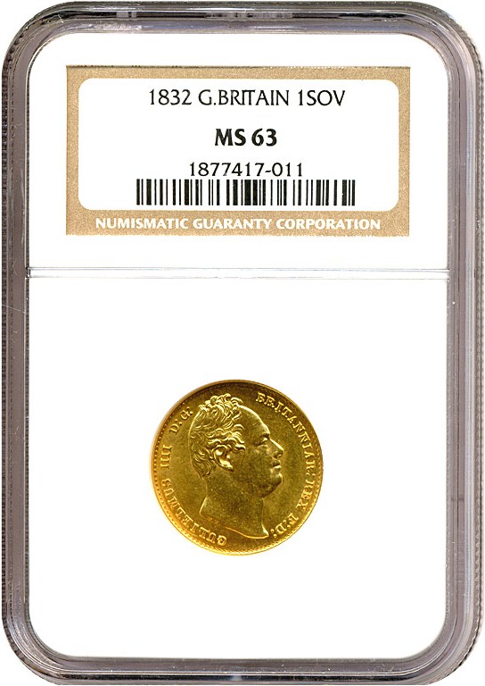image for: Great Britain: 1832 Sov  NGC MS63 (KM-792)