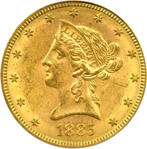 image for: 1885-S $10 PCGS MS62