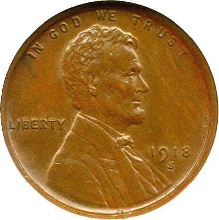 image for: 1918-S 1c  ANACS MS63 BN