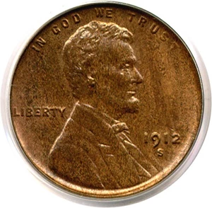image for: 1912-S 1c PCGS MS64 RB OGH