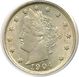 image for: 1904 5c PCGS AU58 OGH