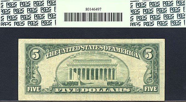 image for: Fr.1973L* 1974 $5 Dark Green Seal PCGS VF30 PPQ  [L00113019D] *Error -Inverted Overprint Type I
