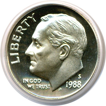 image for: 1988-S 10c  PCGS Proof 69 DCameo