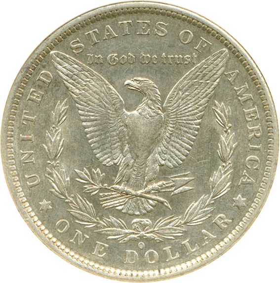 image for: Top 100 VAM: 1882-O $1 VAM 3  O/S  EDS DGS AU55  (Cleaned, Scratched)