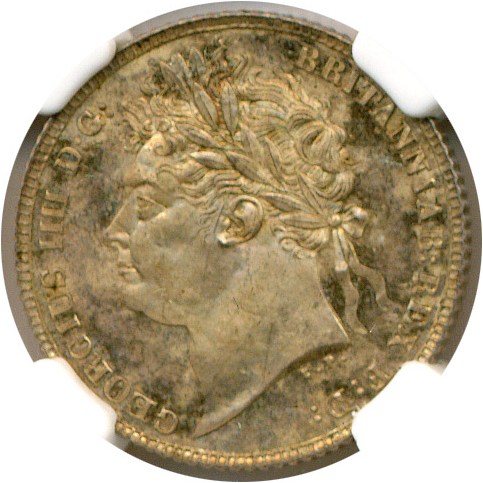 image for: Great Britain: 1824 6D  NGC MS65   