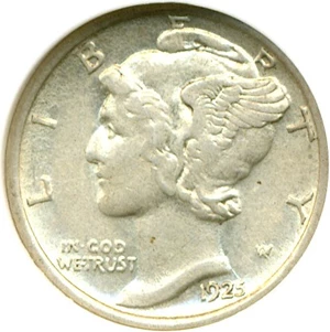 image for: 1925-D 10c DGS AU50 (Lightly Cleaned)