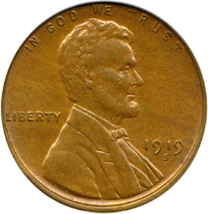 image for: 1919-S 1c PCGS MS63 BN