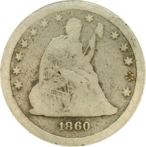 image for: 1860-S 25c DGS AG3 (Cleaned, Damaged)