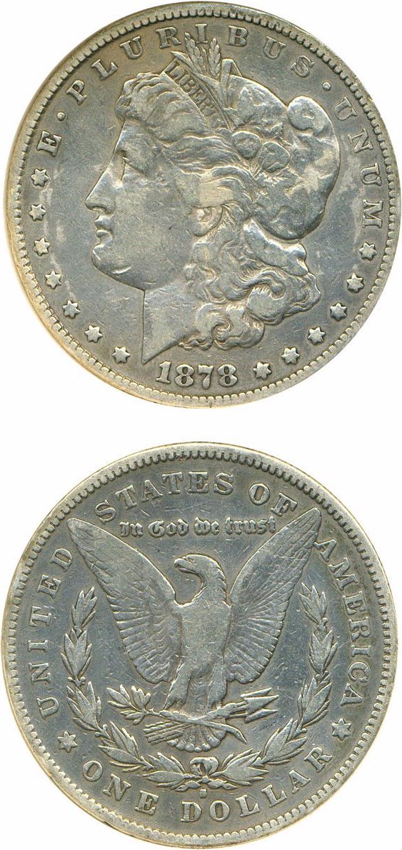image for: Top 100 VAM: 1878-S $1 VAM 56, Long Nock DGS F15  (Cleaned,  Damaged)