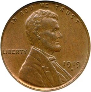 image for: 1919-D 1c PCGS MS63 BN