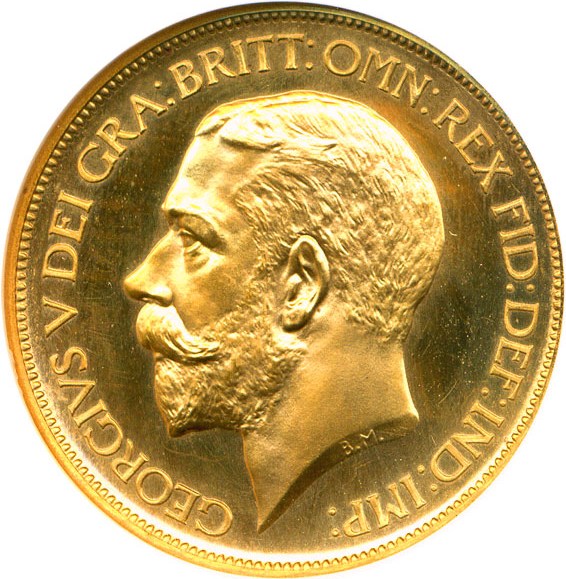 image for: Great Britain: 1911 5 Sov NGC Proof 65 Cameo (KM-822)