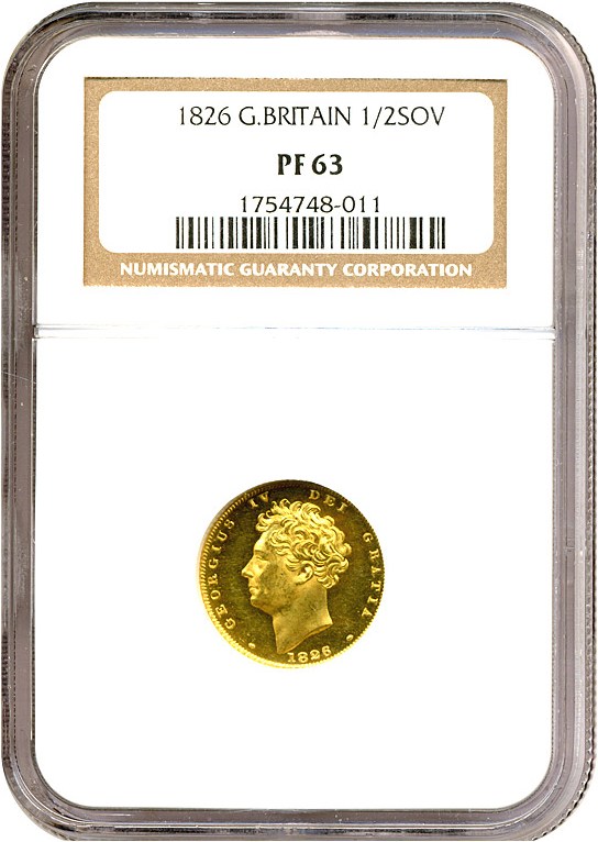 image for: Great Britain: 1826 1/2 Sov  NGC Proof 63 (KM-700)