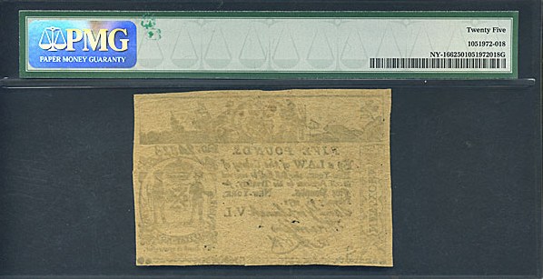 image for: New York: Fr.NY166 1771 £5 16-Feb PMG VF25 New York [24323] *Facsimile*