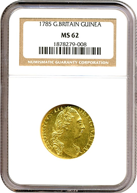 image for: Great Britain: 1785 Guinea  NGC MS62 (KM-604)