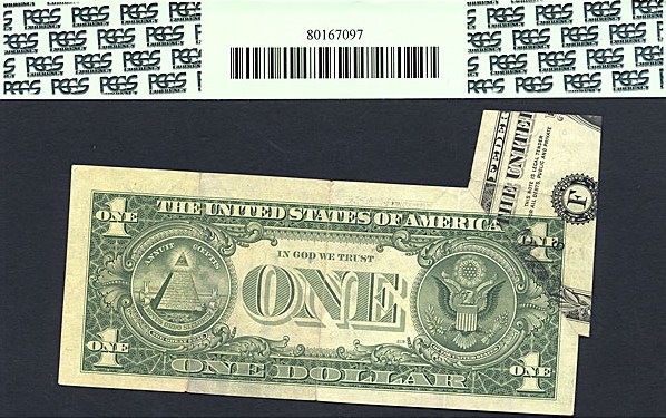 image for: Fr.1915F 1988A $1 Sheetfed press. Washington, DC PCGS VF35  [F19247140M] *Error -Printed Foldover*