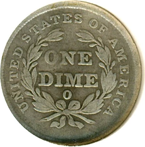 image for: 1839-O 10c No Drapery DGS VF20 (Lightly Cleaned)