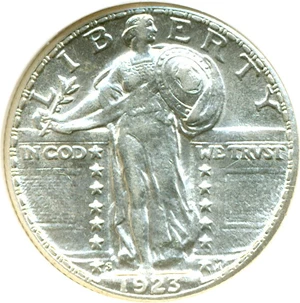 image for: 1923-S 25c DGS AU55 (Lightly Cleaned, Light Scratch Reverse)