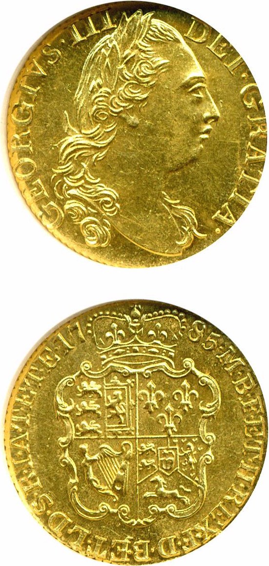 image for: Great Britain: 1785 Guinea  NGC MS62 (KM-604)