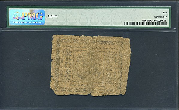 image for: Maryland: Fr.MD97 1776 $1 14-Aug PMG Net VG10 [1076029-017] (Splits)