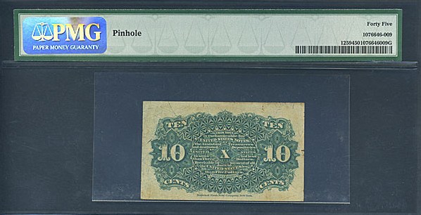 image for: Fractional Currency: Fr.1259  10-Cent Bust of Liberty. PMG XF45  [1076646-009]