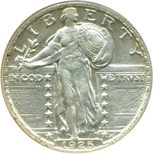 image for: 1925 25c DGS AU55 (Cleaned)