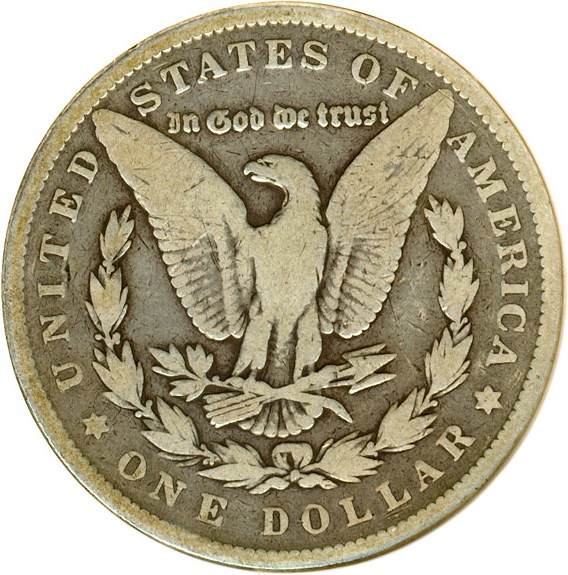 image for: Top 100 VAM: 1891 $1 VAM 2A Dbl Ear/Moustache DGS VG8  (Lightly Cleaned, Rim Damage)