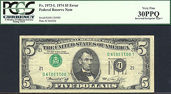 1974 $5 Replacement (Fr. 1973L*)