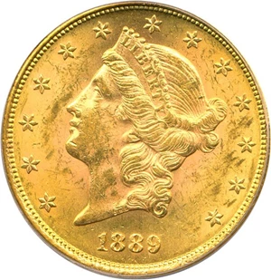 image for: 1889 $20 PCGS MS61