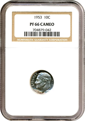 image for: 1953 10c NGC Proof 66 Cameo