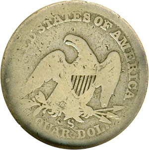 image for: 1860-S 25c DGS AG3 (Cleaned, Damaged)