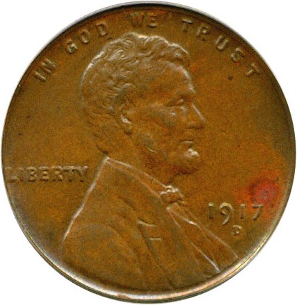 image for: 1917-D 1c  PCGS AU58 BN