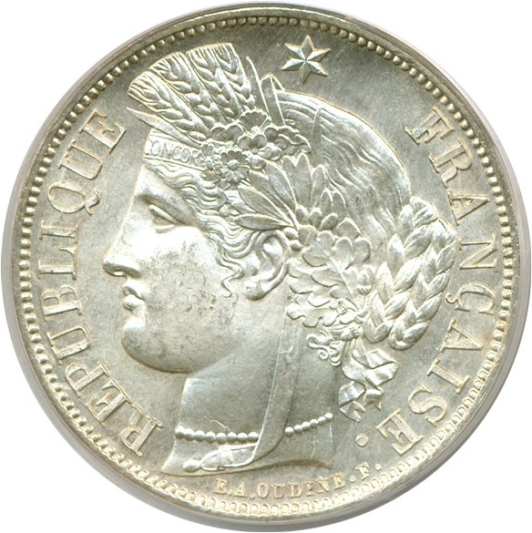 image for: France: 1851-A 5 Fr  PCGS MS64