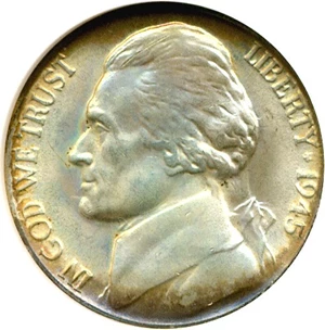 image for: 1945-P 5c NGC MS66