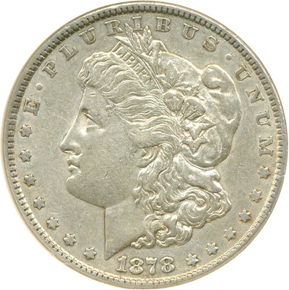 image for: Top 100 VAM: 1878 7TF $1 R78, Top 100: VAM-115, Triple Blossoms DGS XF45  (Lightly Cleaned)