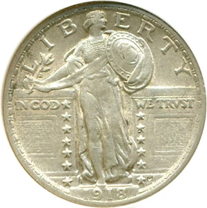 image for: 1918 25c DGS AU53 (Lightly Cleaned)