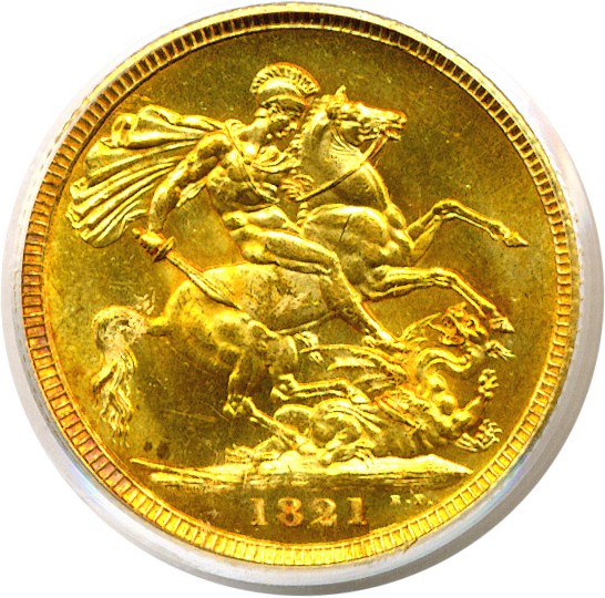 image for: Great Britain: 1821 Sov  PCGS MS64 (KM-682)