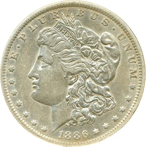 image for: Top 100 VAM: 1886-O $1 VAM 1A Clashed E DGS AU53 (Cleaned)