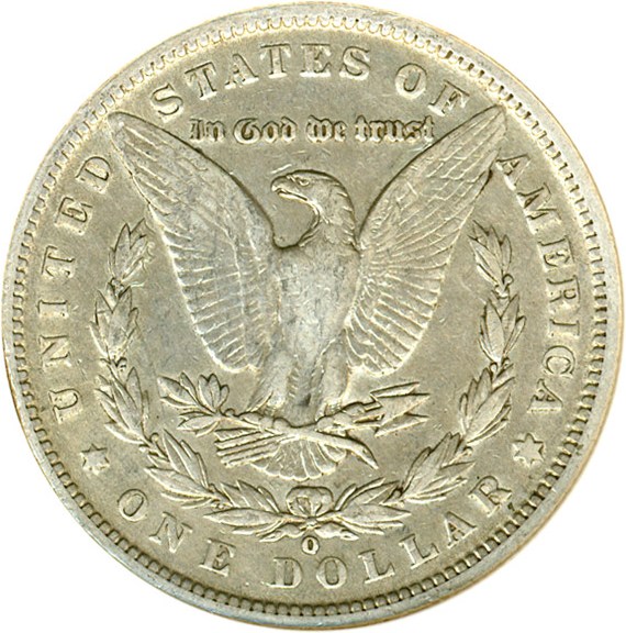 image for: Top 100 VAM: 1889-O $1 VAM 1A  Clashed E DGS VF35  (Cleaned)