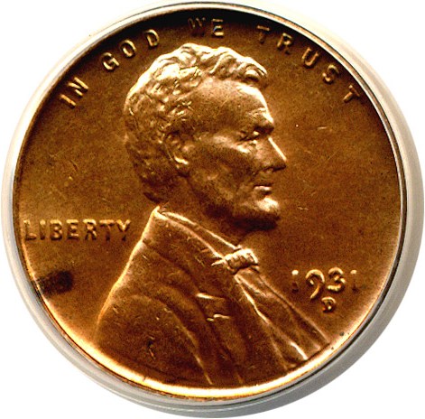 image for: 1931-D 1c  ANACS AU53 Details (Cleaned)