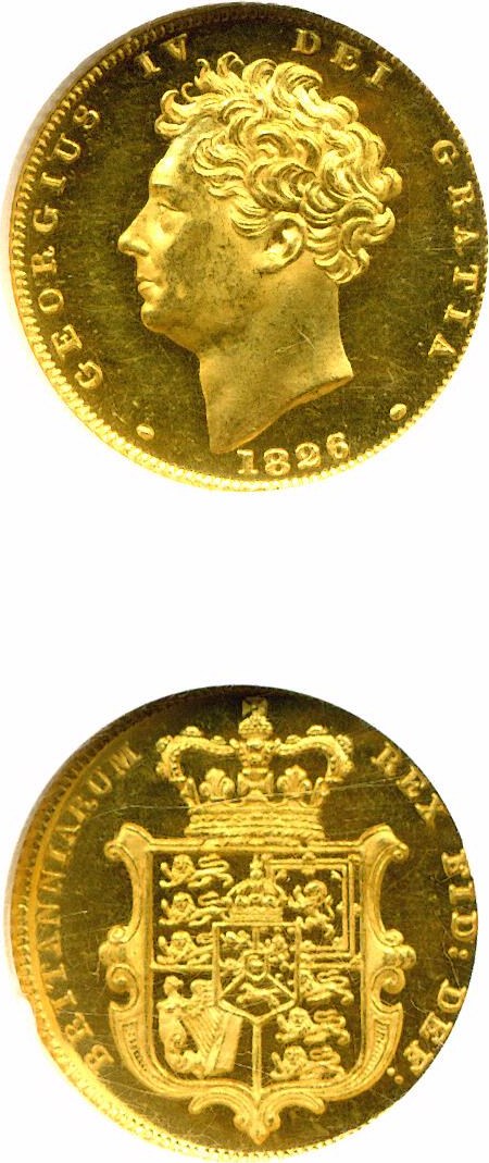 image for: Great Britain: 1826 1/2 Sov  NGC Proof 63 (KM-700)