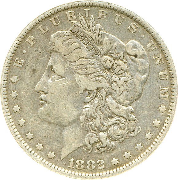 image for: Top 100 VAM: 1882-O $1 VAM 3  O/S  EDS DGS VF30  (Cleaned, Scratched)