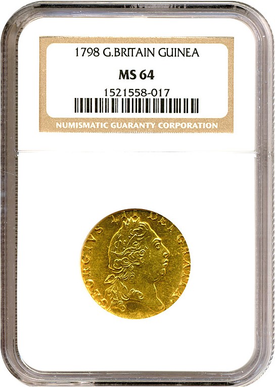 image for: Great Britain: 1798 Guinea  NGC MS64 (KM-609)