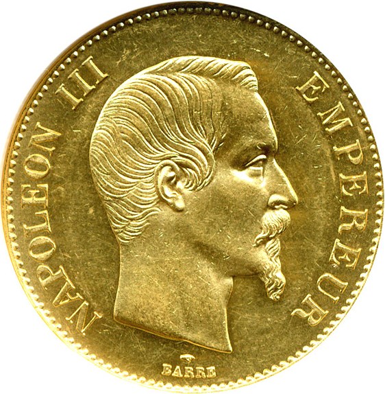 image for: France: 1859-A 100 Fr  NGC MS62 (KM-786.1)