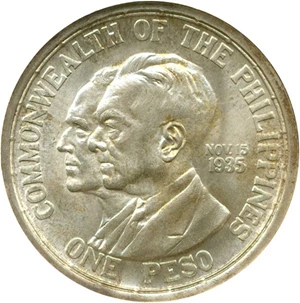 image for: U.S. Philippines: 1936 Peso Murphy & Queson NGC MS65